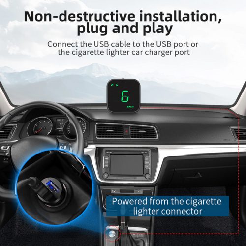 Digital Car HUD GPS Speedometer Head Up Display MPH KMH Compass