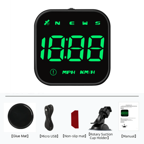 Digital Car HUD GPS Speedometer Head Up Display MPH KMH Compass