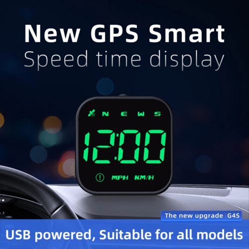 Digital Car HUD GPS Speedometer Head Up Display MPH KMH Compass