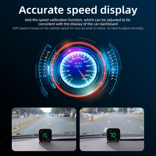 Digital Car HUD GPS Speedometer Head Up Display MPH KMH Compass