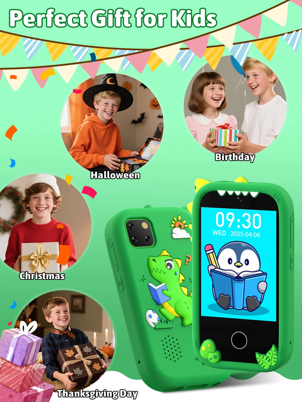 [Kids Smart Phone | Toy] 2.8-inch High-definition Kids Smart Phone Toy | Puzzle Games, Storybooks, Video Recording, Music Player