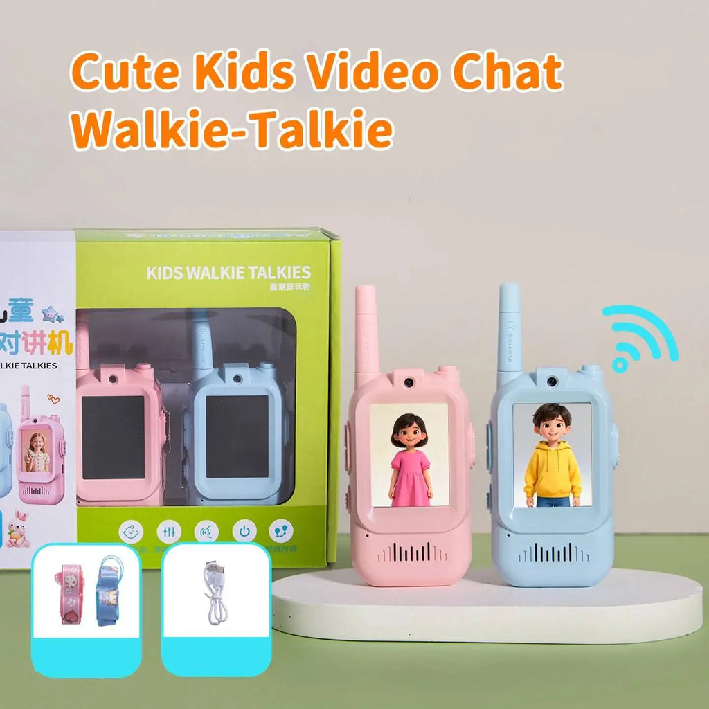Kids Video Walkie Talkie with 2" HD Screen USB-C Rechargeable One-Click HD Call Intercom For Children Gadgets Technology Gift