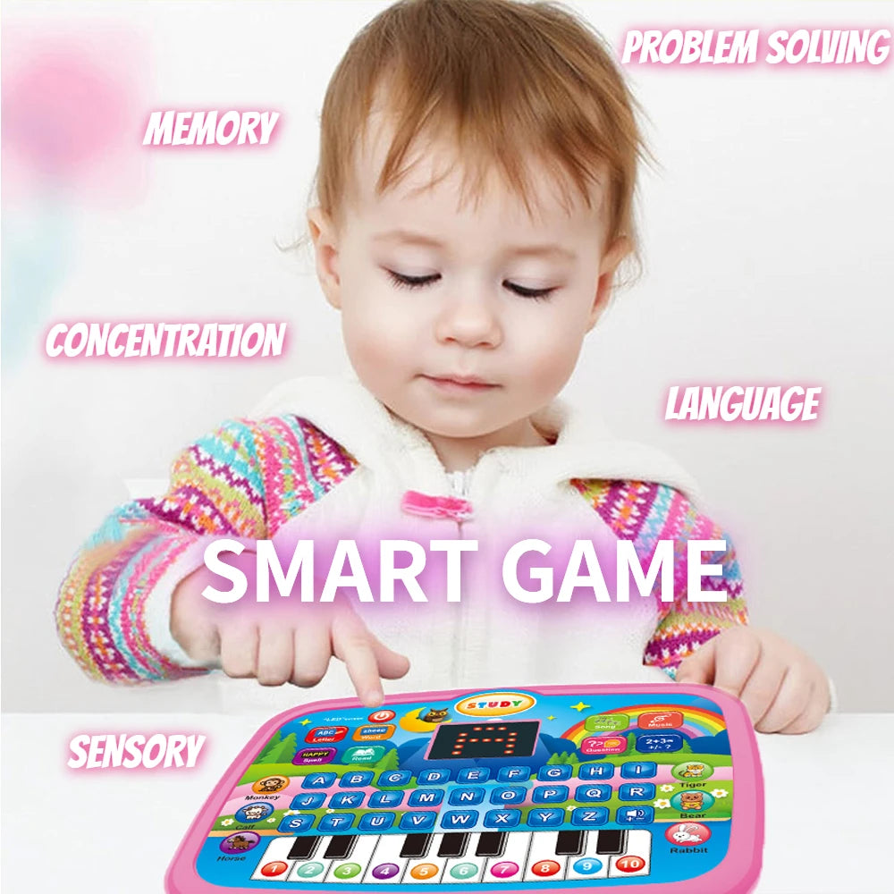 Kids’ Education Tablet Toy, Age 3+ Literacy Math Music Learning, Doubles as Electronic Keyboard, Birthday Christmas Gift