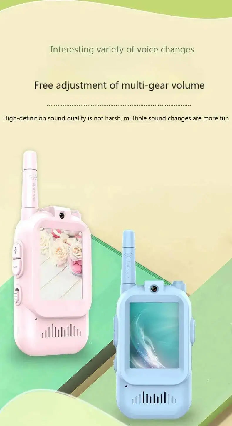 Kids Video Walkie Talkie with 2" HD Screen USB-C Rechargeable One-Click HD Call Intercom For Children Gadgets Technology Gift