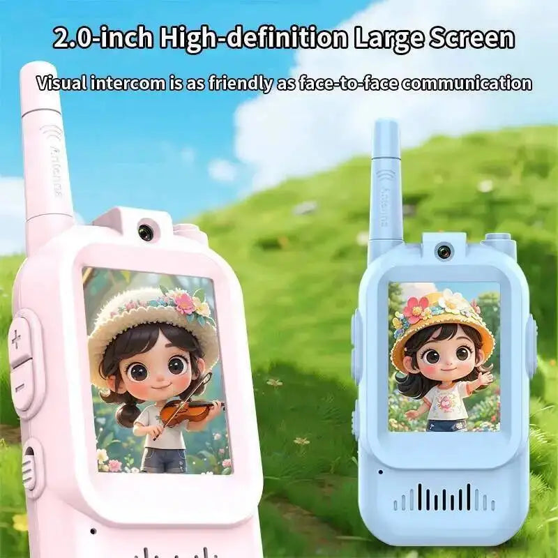 Kids Video Walkie Talkie with 2" HD Screen USB-C Rechargeable One-Click HD Call Intercom For Children Gadgets Technology Gift