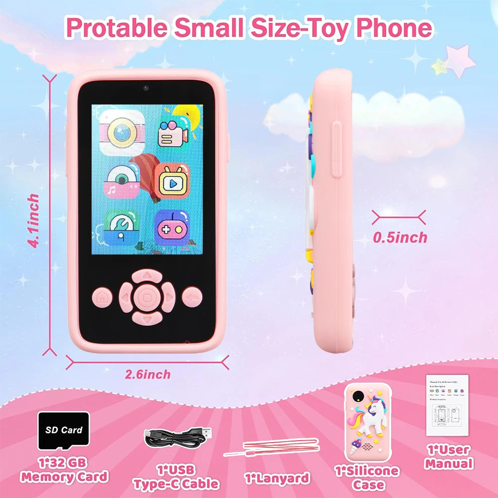 kids Smart Phone Toys MP3 Music Player Puzzle Games Baby Learning Toys for 3-8 years Old Girls Boys Best Birthday Chritmas Gifts